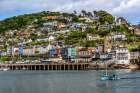 Blue boat, Dartmouth, Kingswear, Devon, England. Art Print
